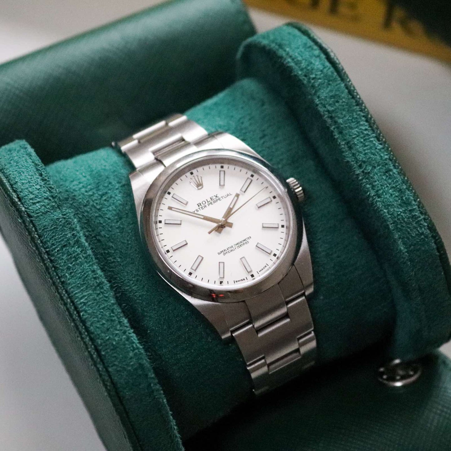 Saffiano leather watch roll - Emerald Green