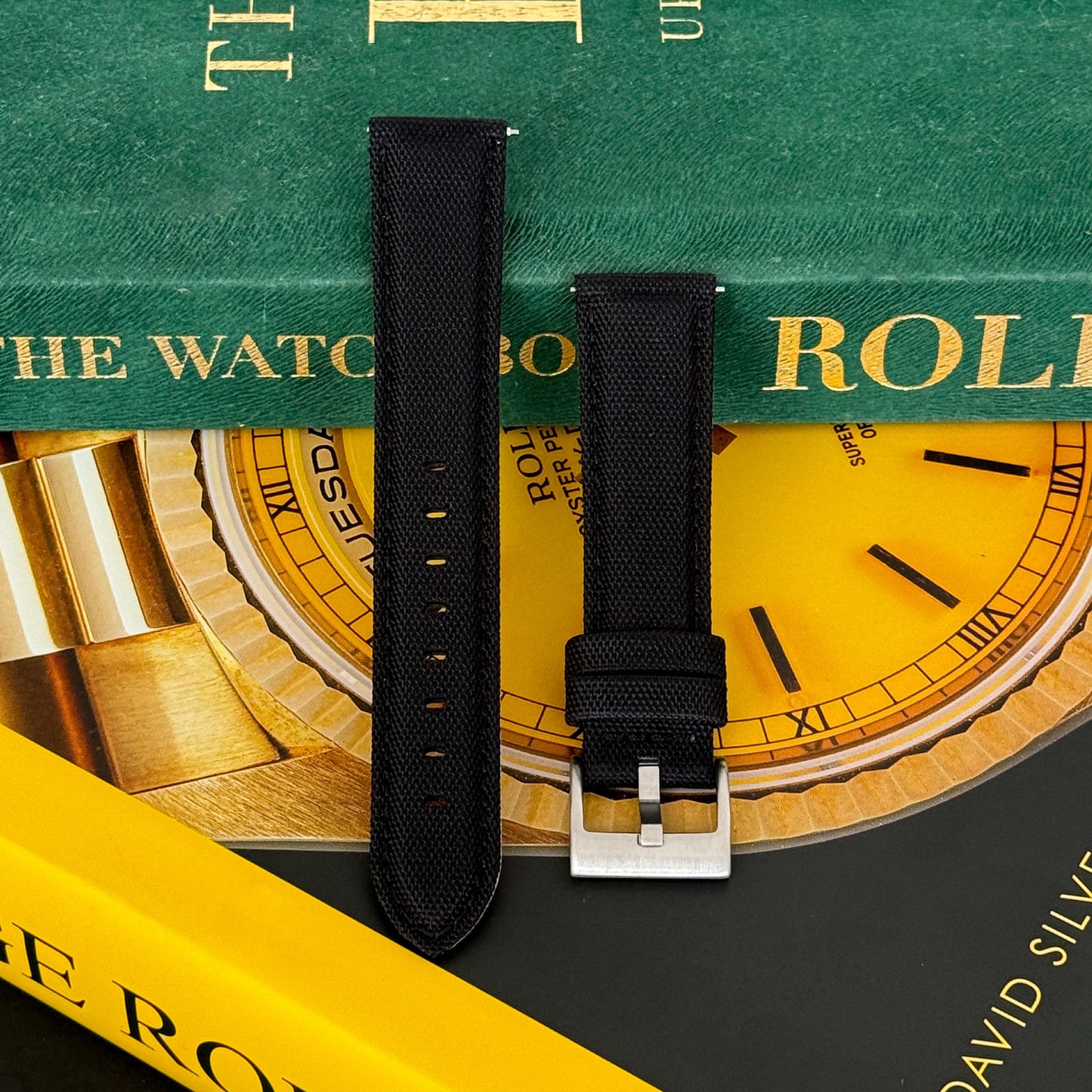 Sailcloth watch strap - Onyx Black