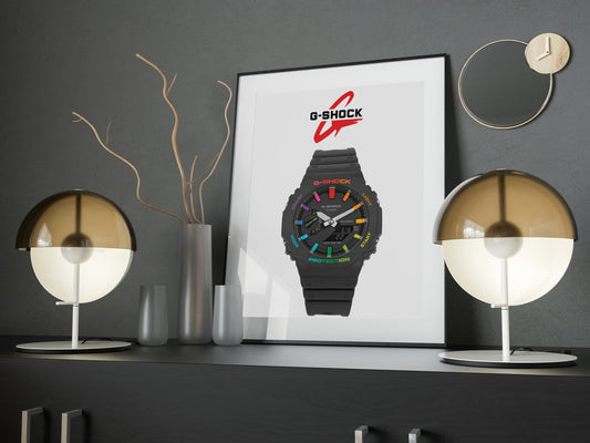 Casio G - Shock GA - B2100 - 1AER rainbow poster - M & SON