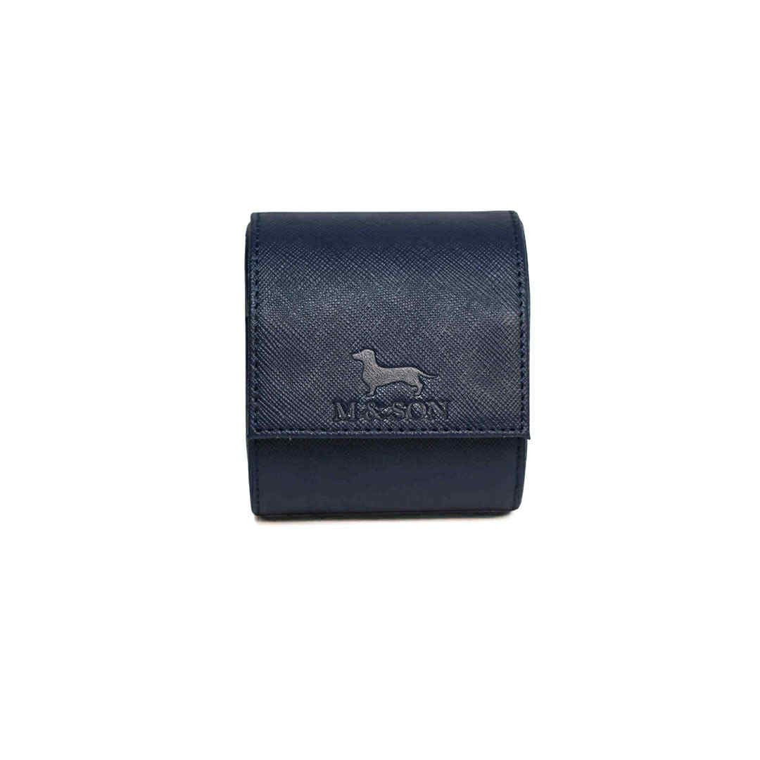 Saffiano leather watch roll - Royal Blue