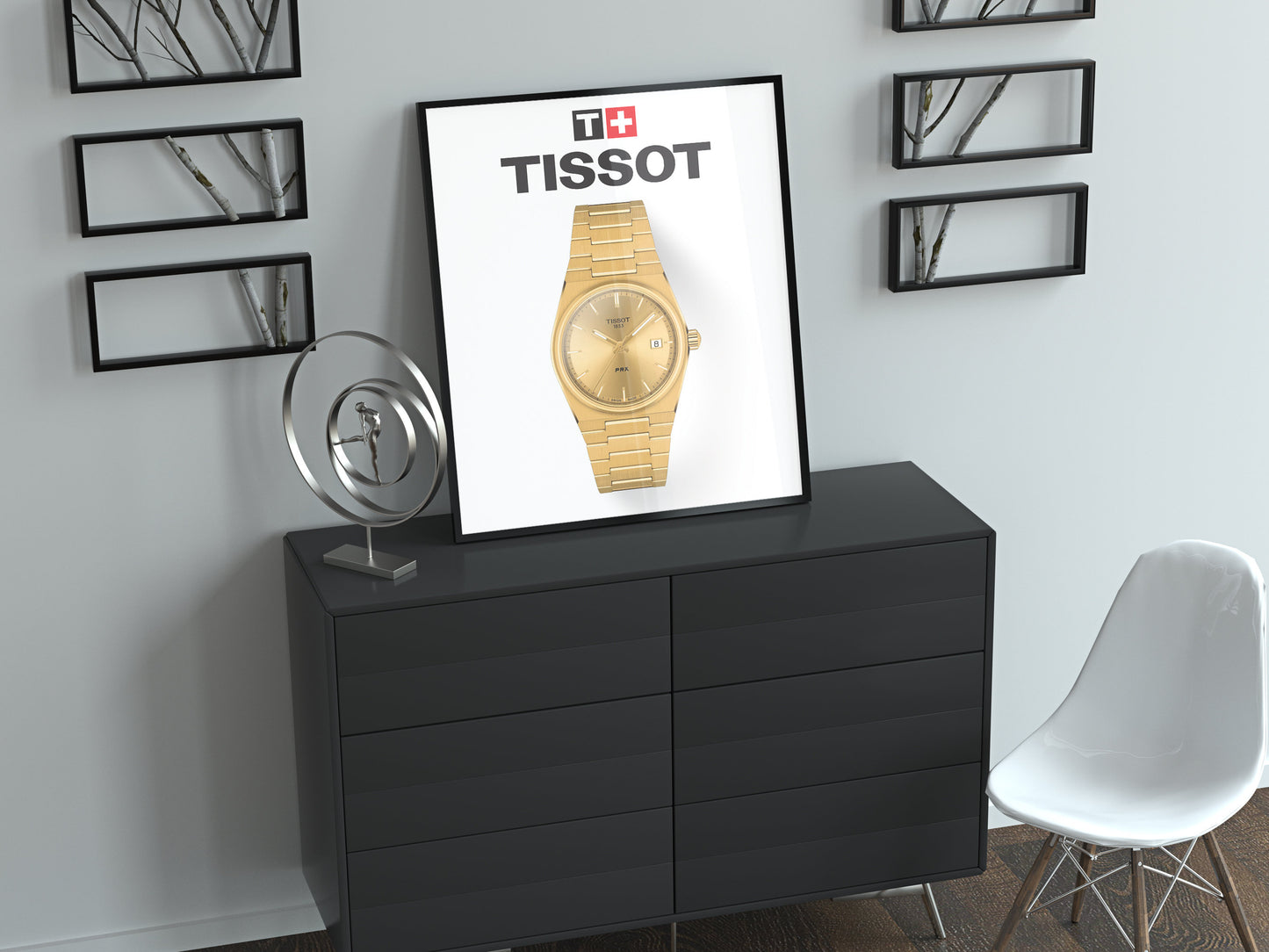 Tissot PRX Gold Watch Poster