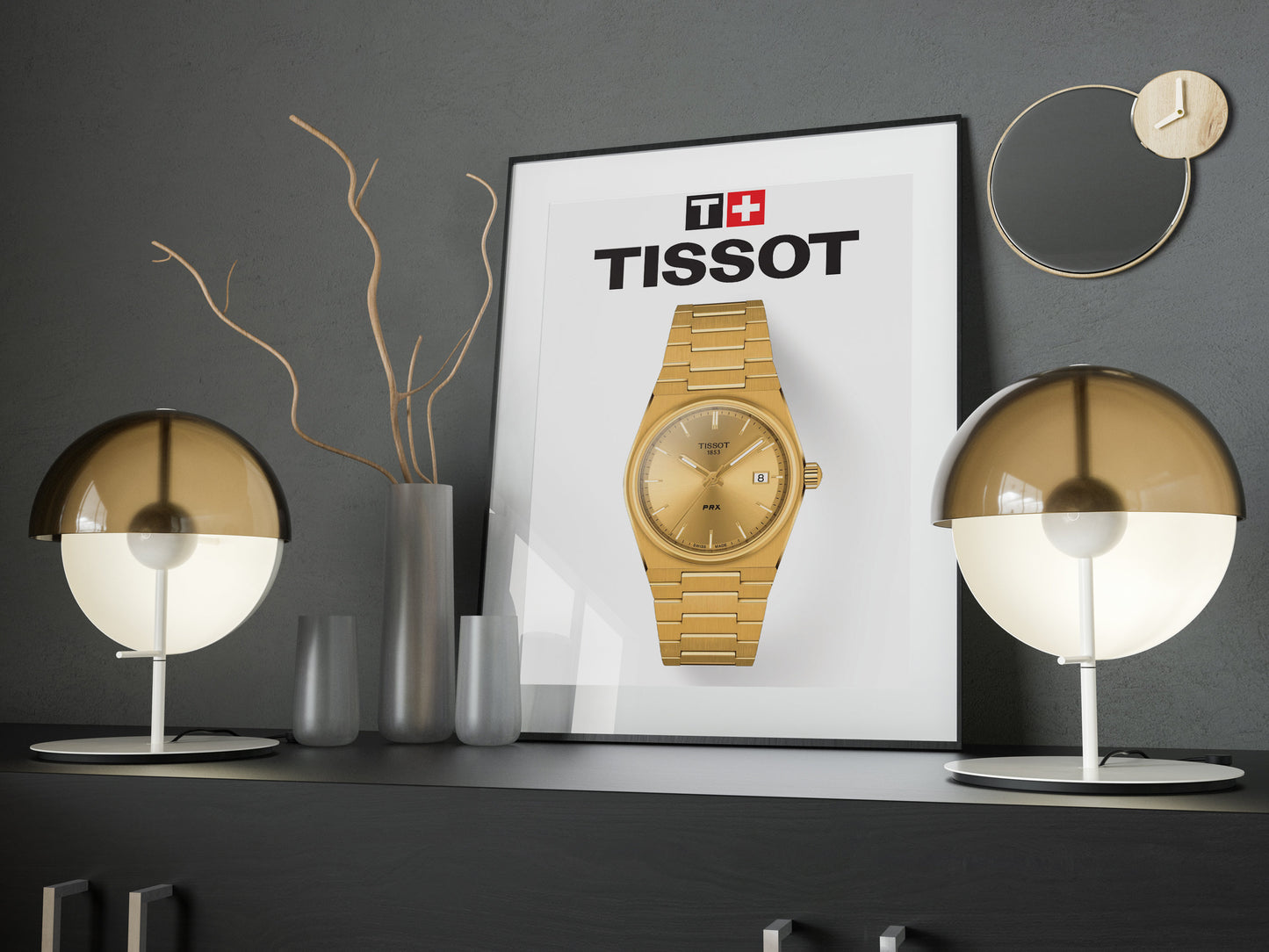 Tissot PRX Gold Watch Poster