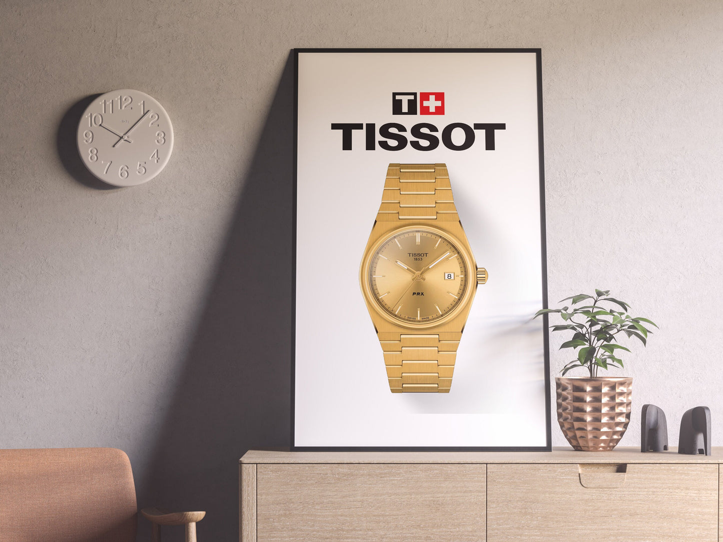 Tissot PRX Gold Watch Poster