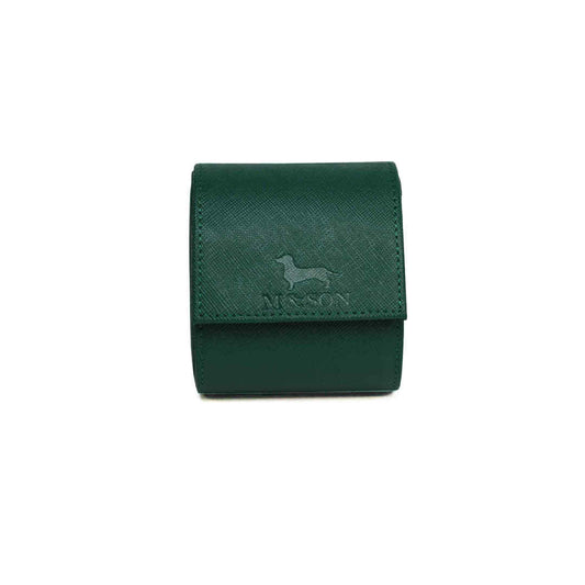Saffiano leather watch roll - Emerald Green