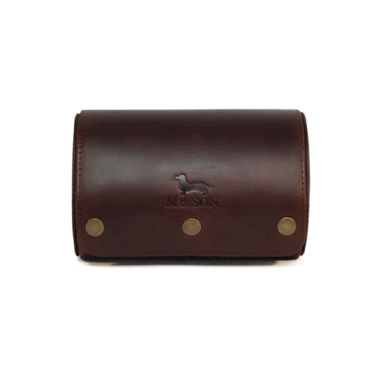 Double leather watch roll - Vintage Oak
