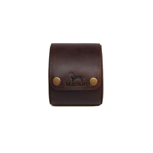 Single leather watch roll - Vintage Oak
