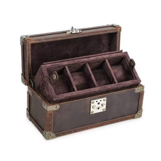 Leather watch box - 4 slot