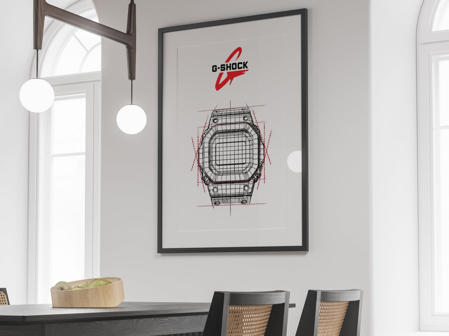 Casio G - Shock DW - 5000R - 1AER sketch poster - M & SON