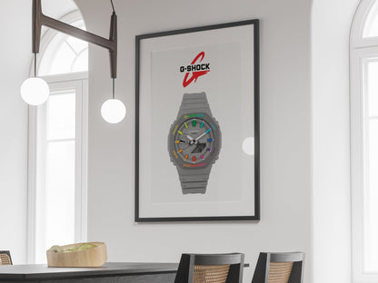 Casio G - Shock GA - B2100 - 1AER rainbow grey poster - M & SON