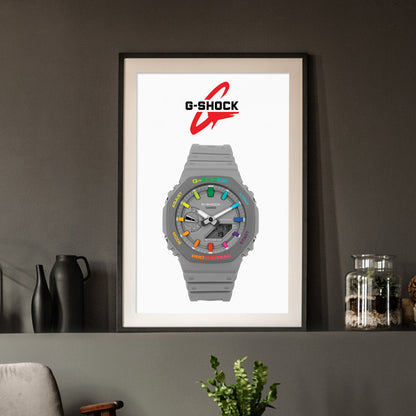 Casio G - Shock GA - B2100 - 1AER rainbow grey poster - M & SON