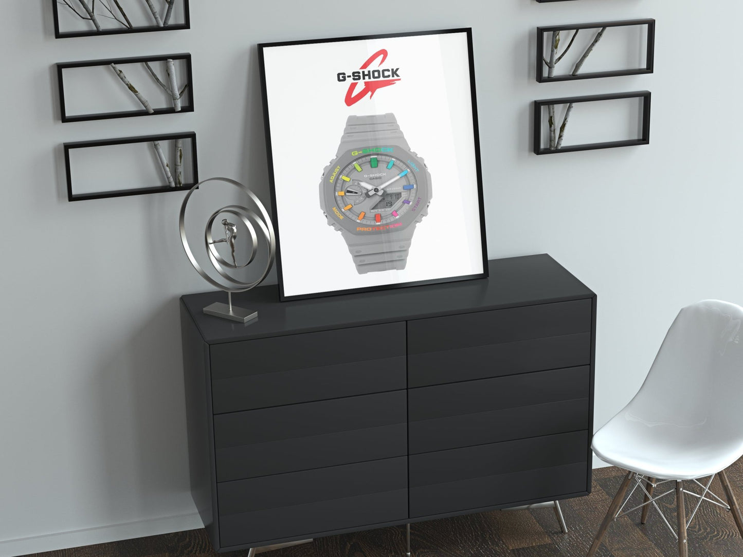 Casio G - Shock GA - B2100 - 1AER rainbow grey poster - M & SON