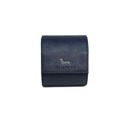 Saffiano leather watch roll - Royal Blue