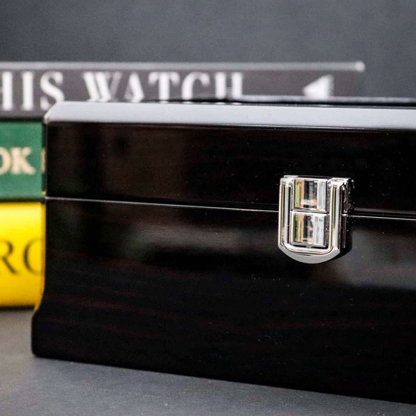 Ebony piano wood watch box - 3 slot - M & SON