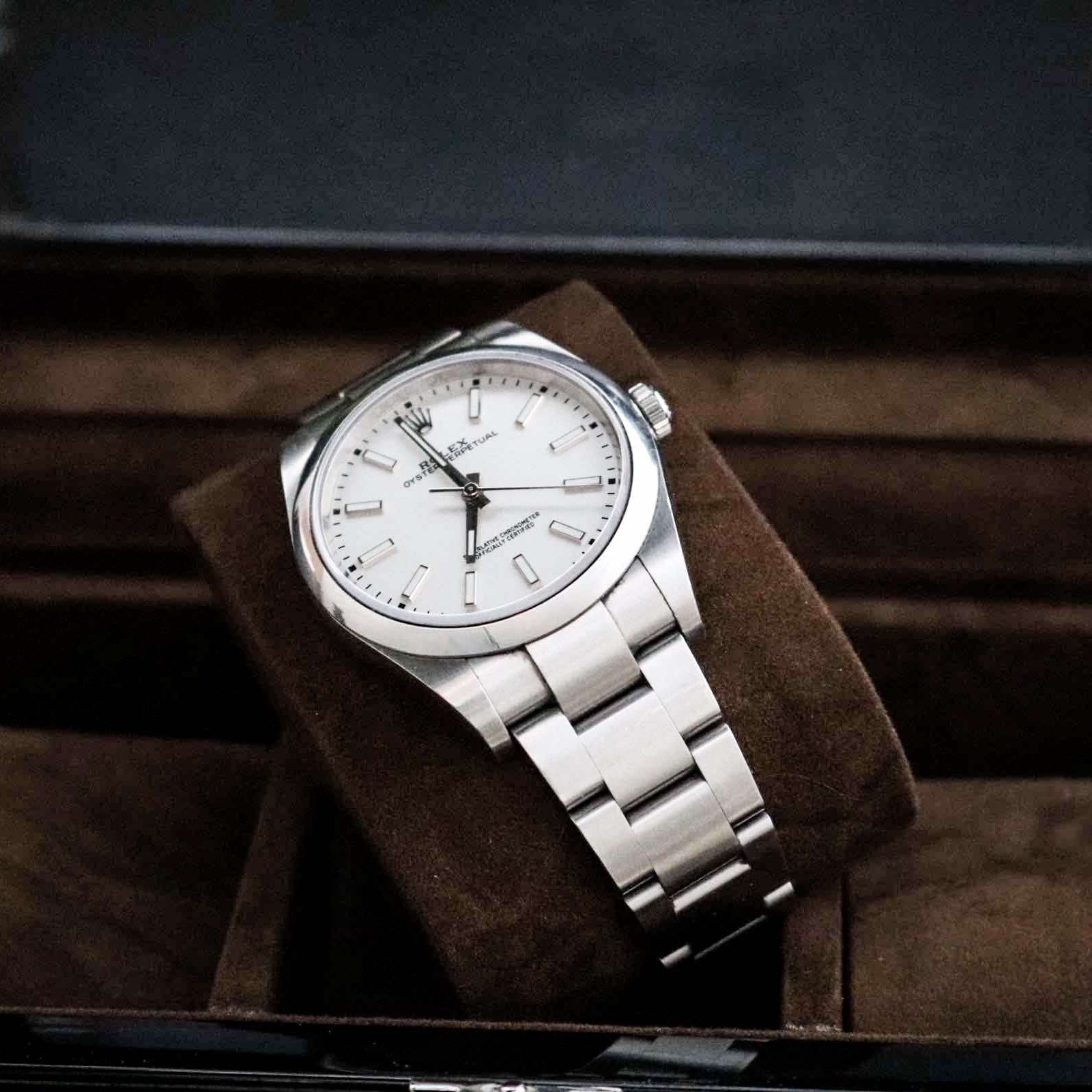 Ebony piano wood watch box - 3 slot - M & SON