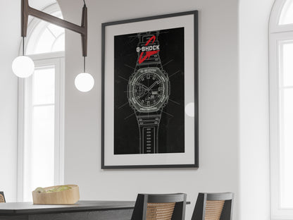 Casio G-Shock drawing poster
