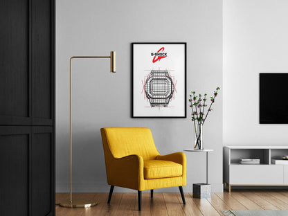 Casio G-Shock DW-5000R-1AER sketch poster
