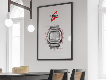 Casio G-Shock DW-5000R-1AER sketch poster