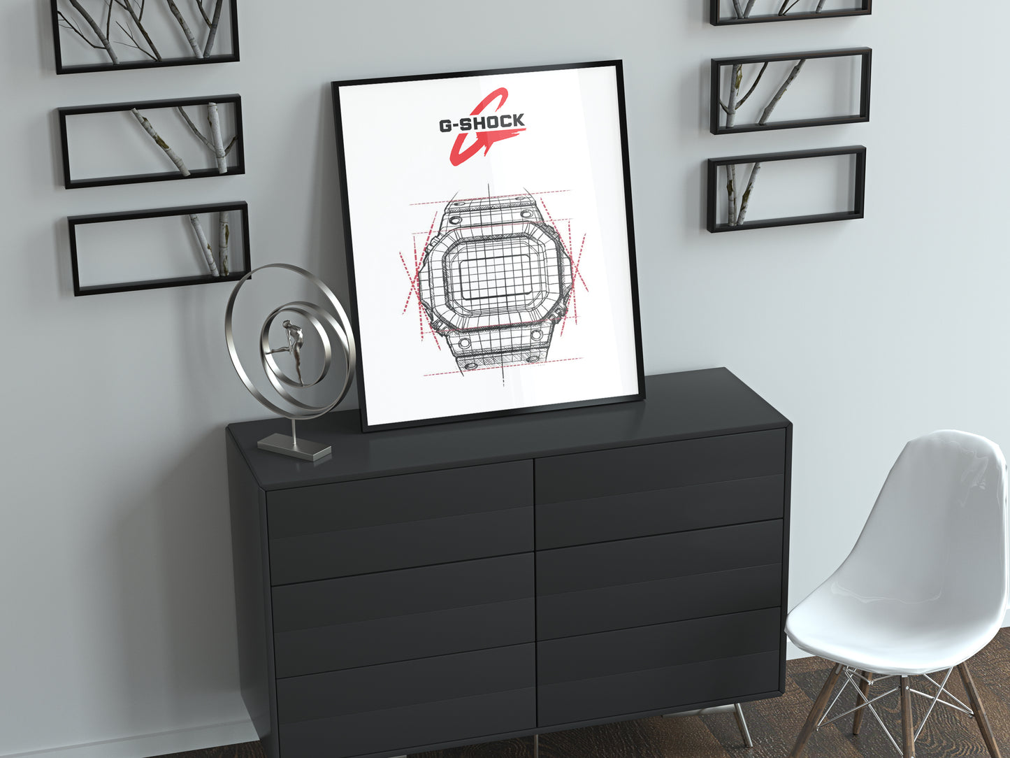 Casio G-Shock DW-5000R-1AER sketch poster