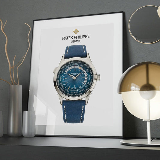 Patek Philippe world time blue dial poster - M & SON