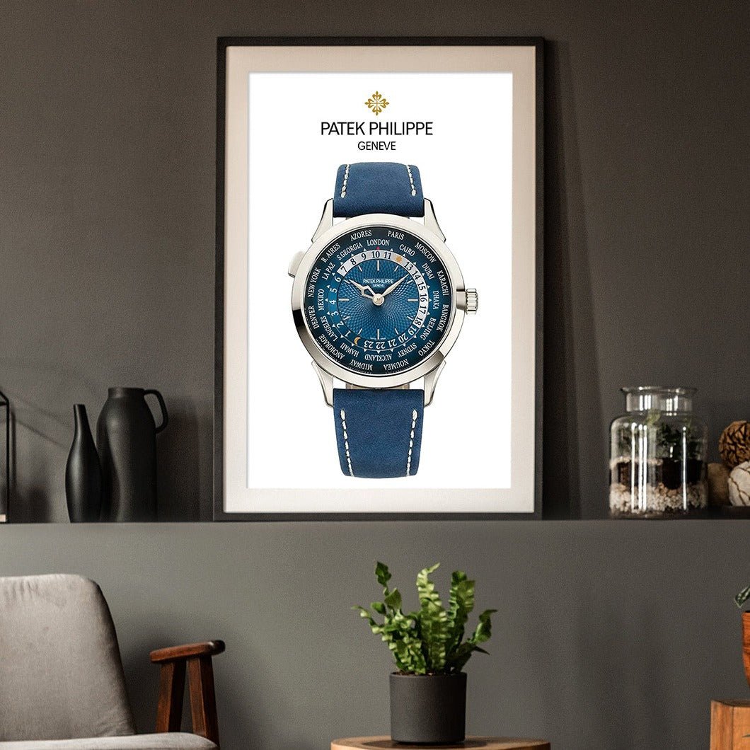 Patek Philippe world time blue dial poster - M & SON