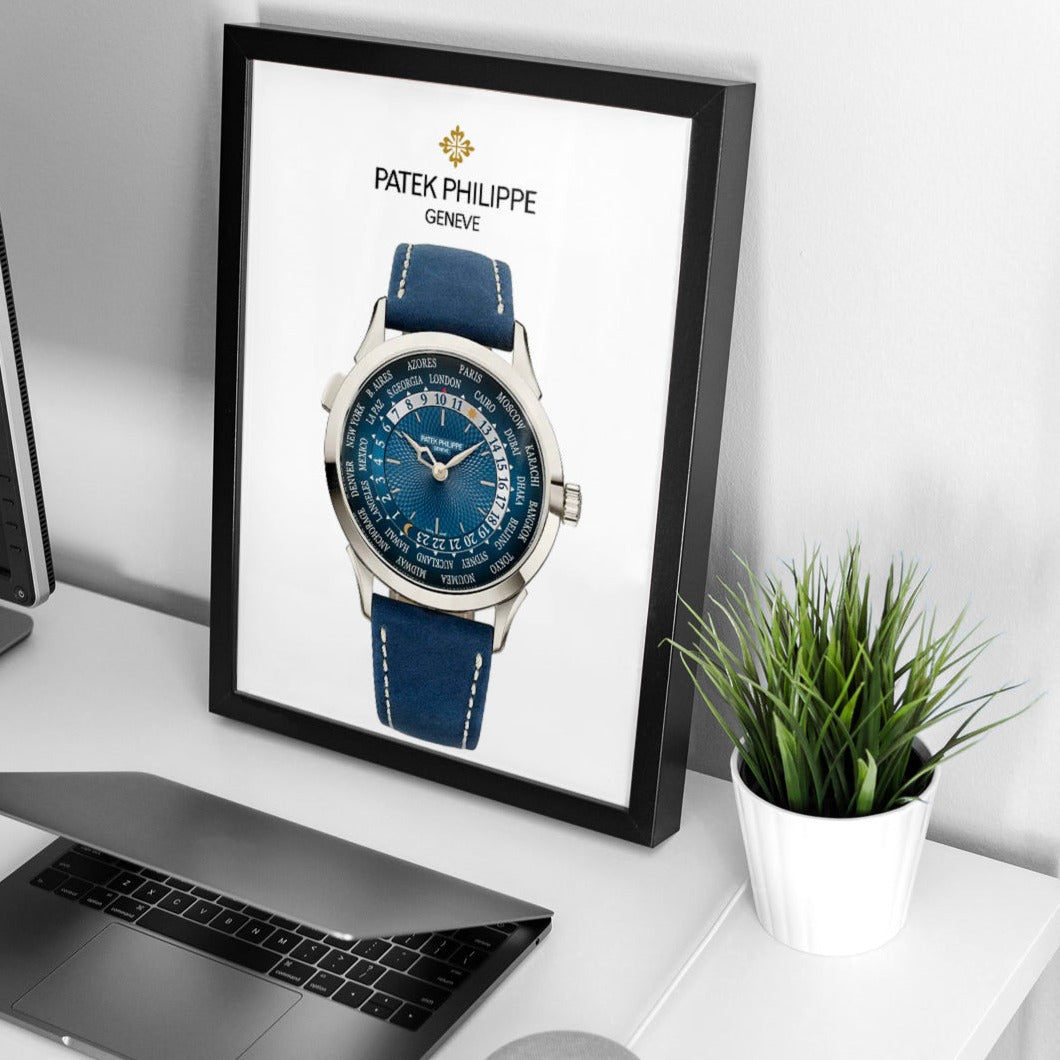 Patek Philippe world time blue dial poster