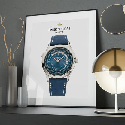 Patek Philippe world time blue dial poster