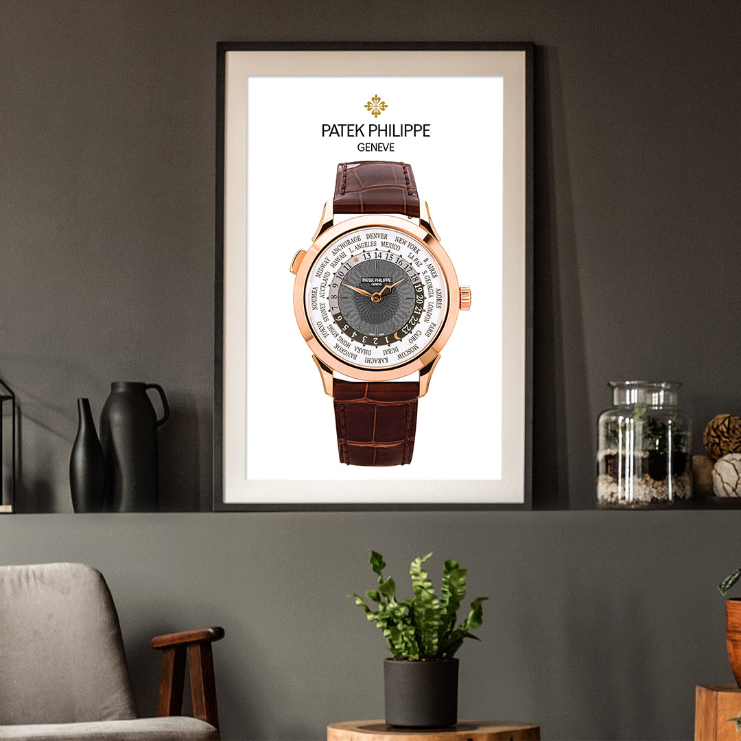 m and son poster, patek philippe world time