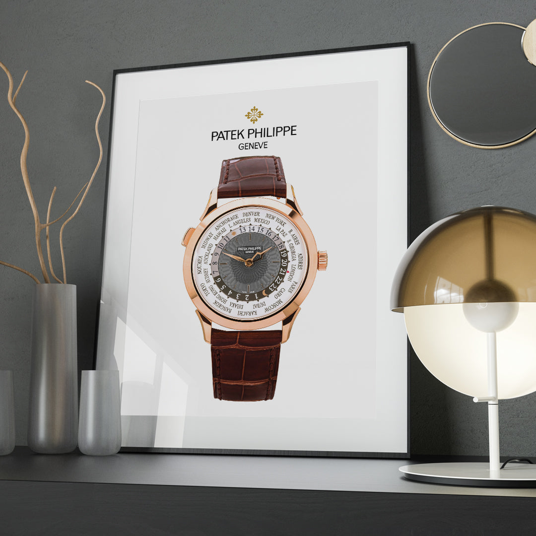 m and son poster, patek philippe world time
