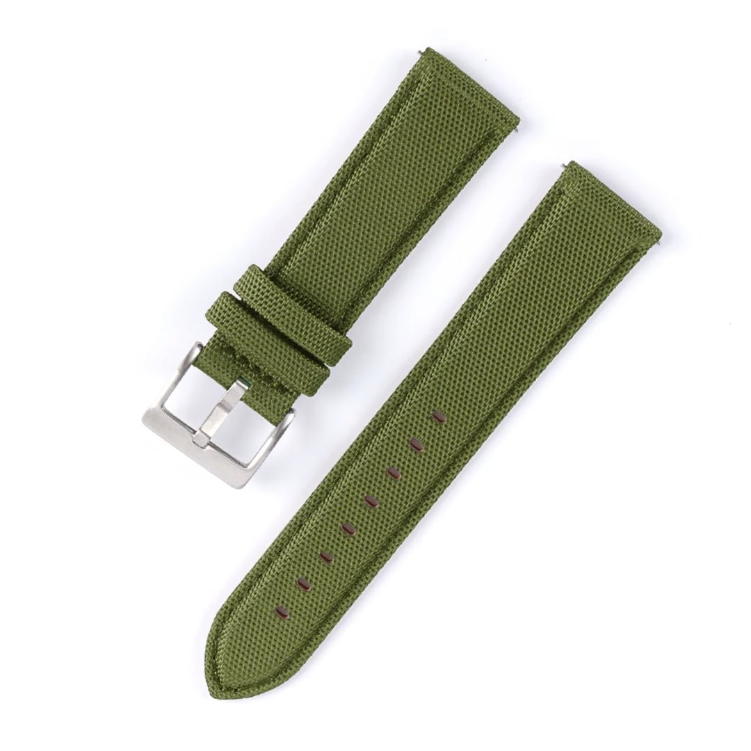 Sailcloth watch strap - Khaki Green - M & SON