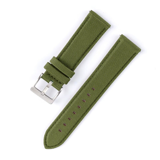 Sailcloth watch strap - Khaki Green - M & SON