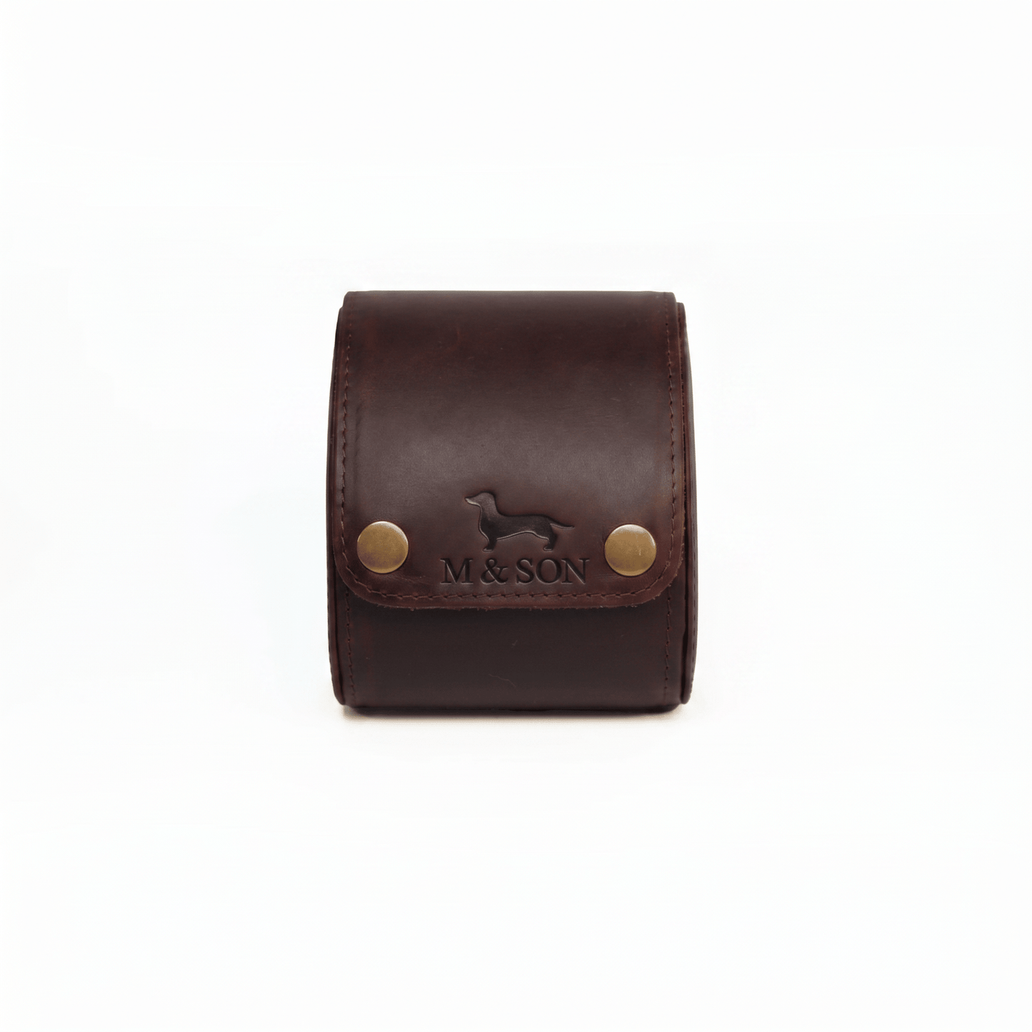 Single leather watch roll - Vintage Oak - M & SON