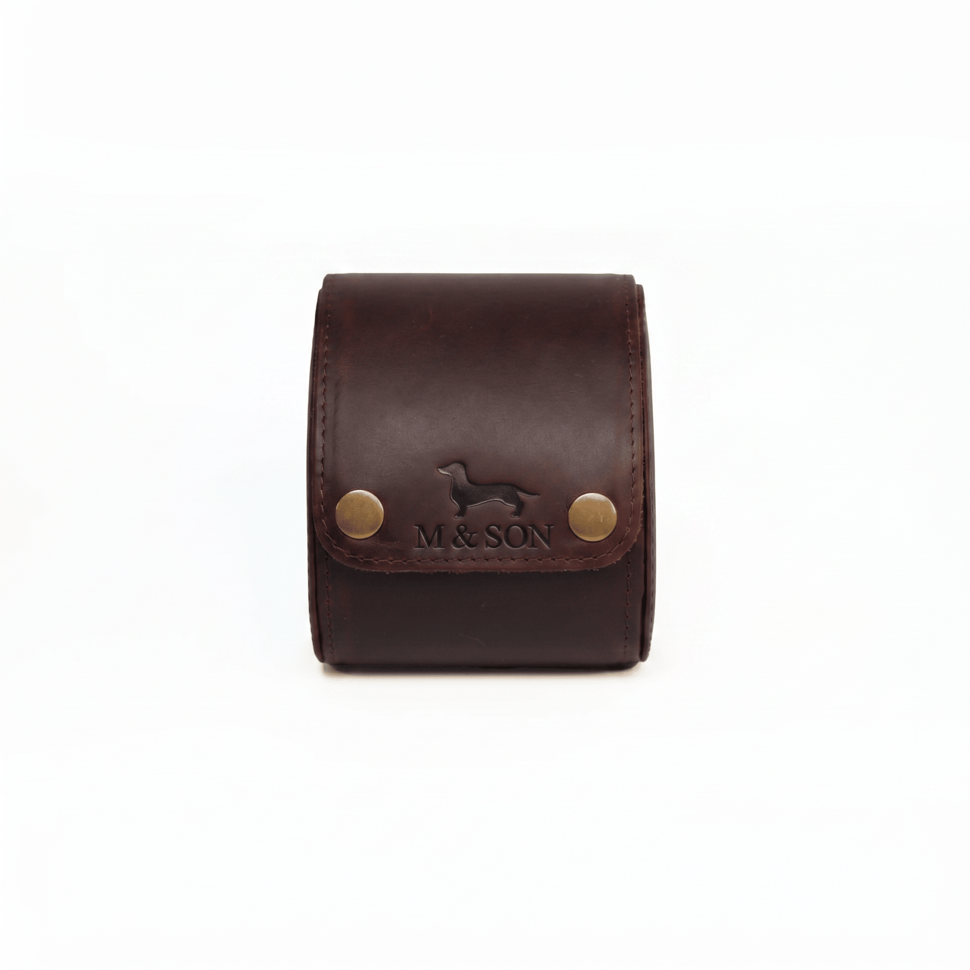 Single leather watch roll - Vintage Oak - M & SON