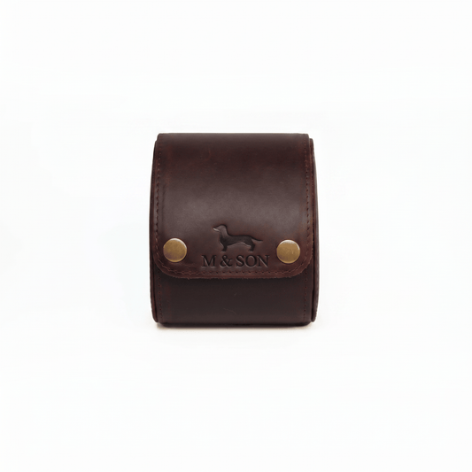 Single leather watch roll - Vintage Oak - M & SON