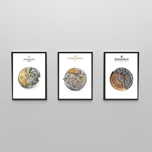 The Holy Trinity of Watches: Patek Philippe, Audemars Piguet and Vacheron Constantin Poster Set - M & SON