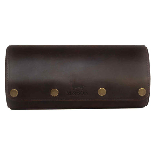 Triple leather watch roll - Vintage Oak - M & SON