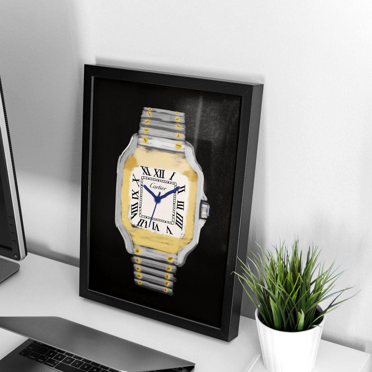 Cartier Santos Paint Style Poster - M & SON