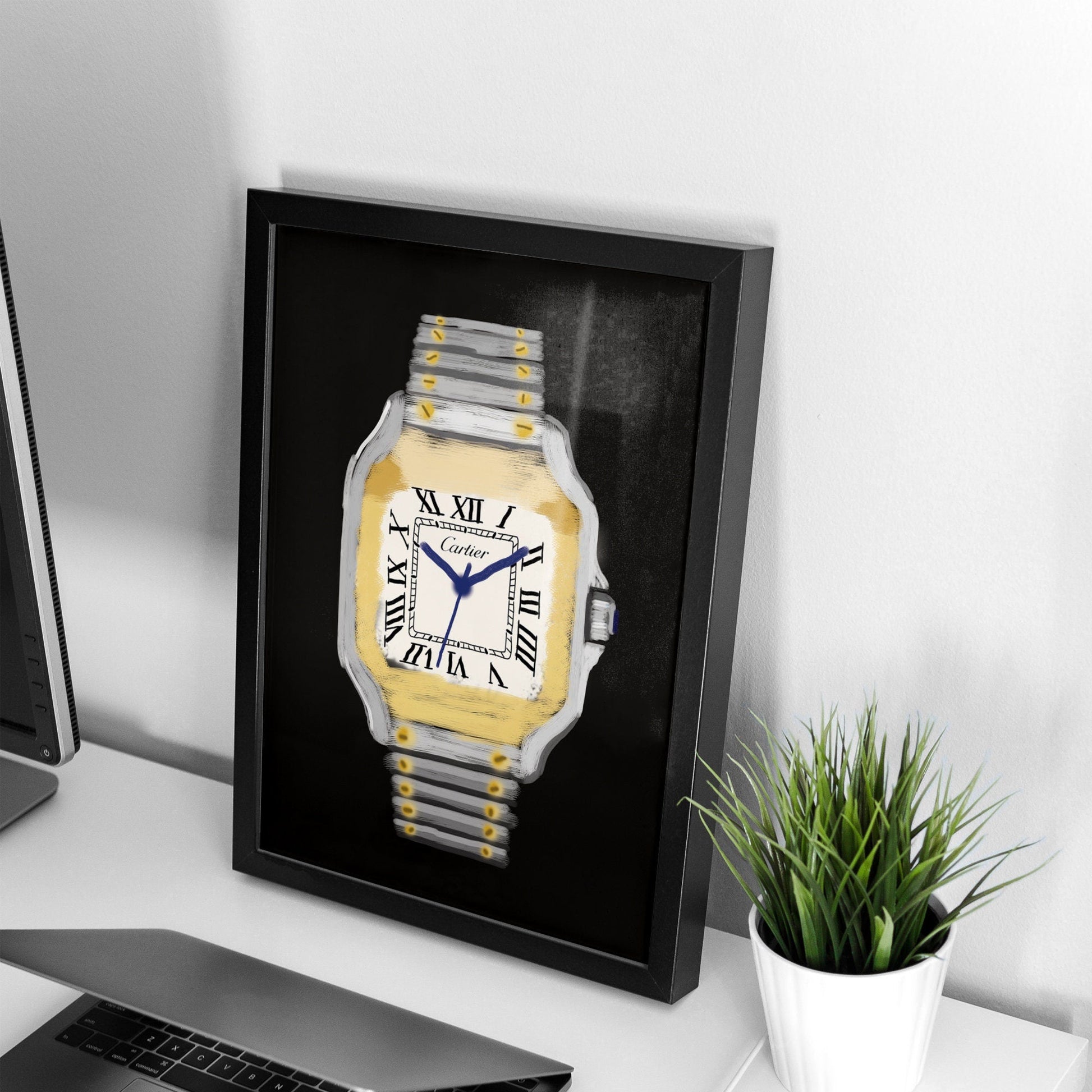 Cartier Santos Paint Style Poster - M & SON