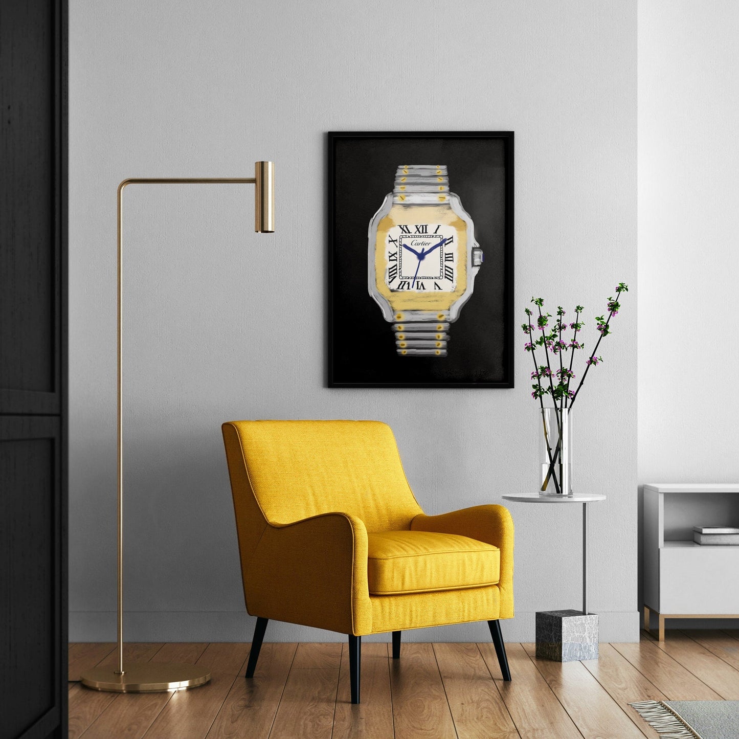 Cartier Santos Paint Style Poster - M & SON