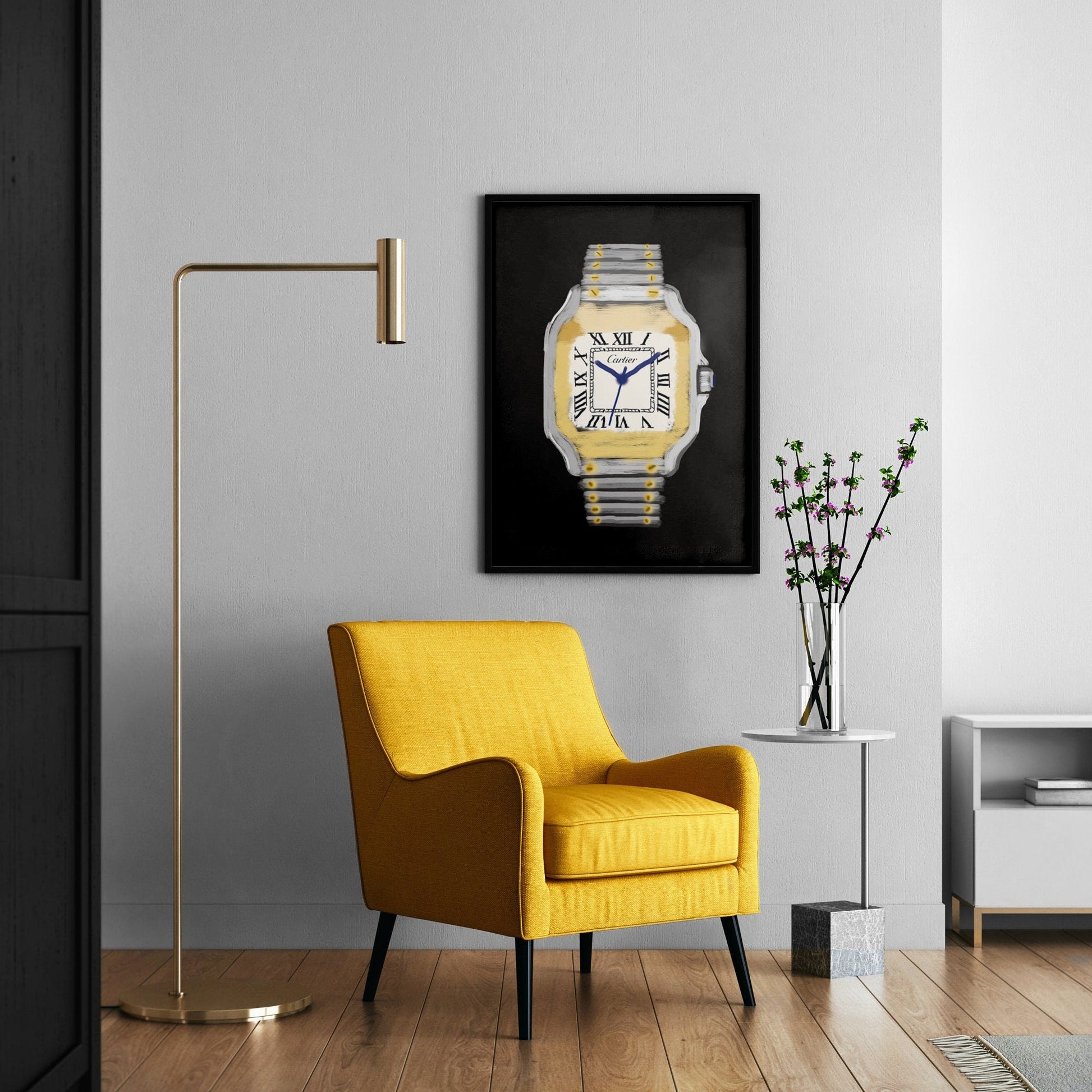 Cartier Santos Paint Style Poster - M & SON