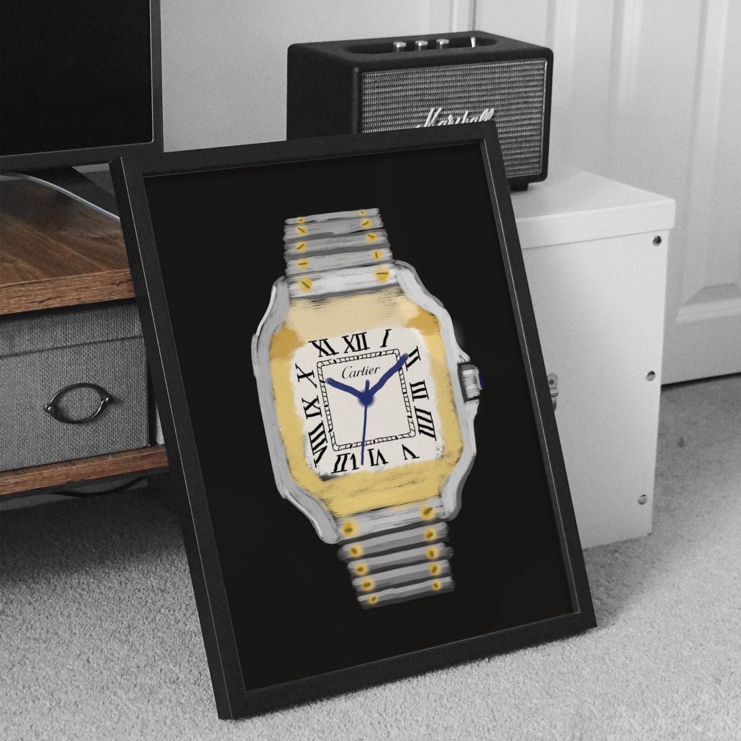 Cartier Santos Paint Style Poster - M & SON