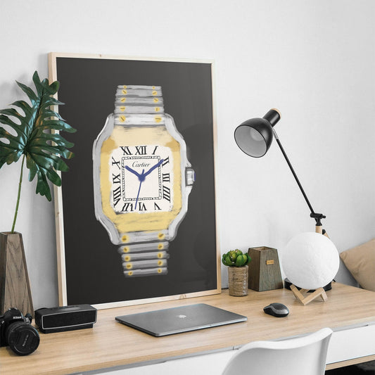Cartier Santos Paint Style Poster - M & SON