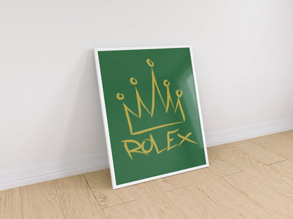 Rolex Graffiti Style Crown Poster