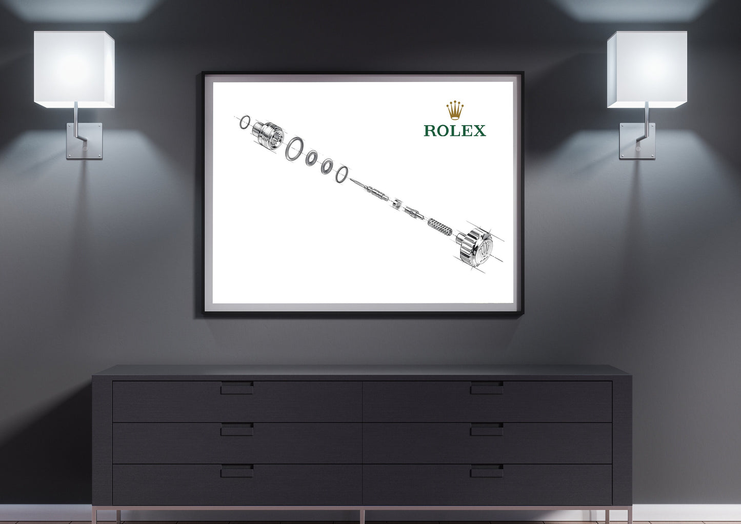 Rolex Submariner stem Assembly Poster