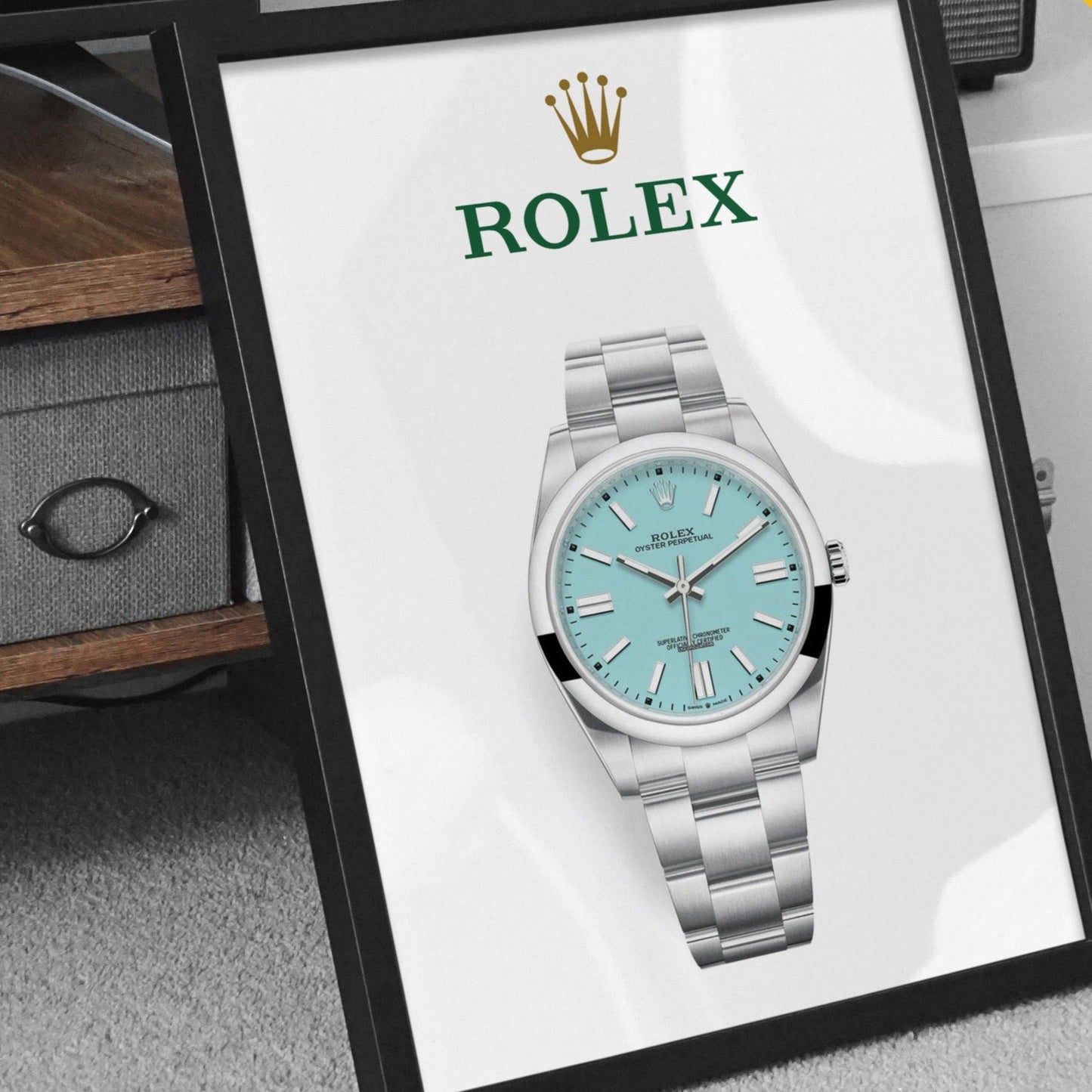 Rolex Oyster Perpetual Tiffany Blue Dial Poster - M & SON