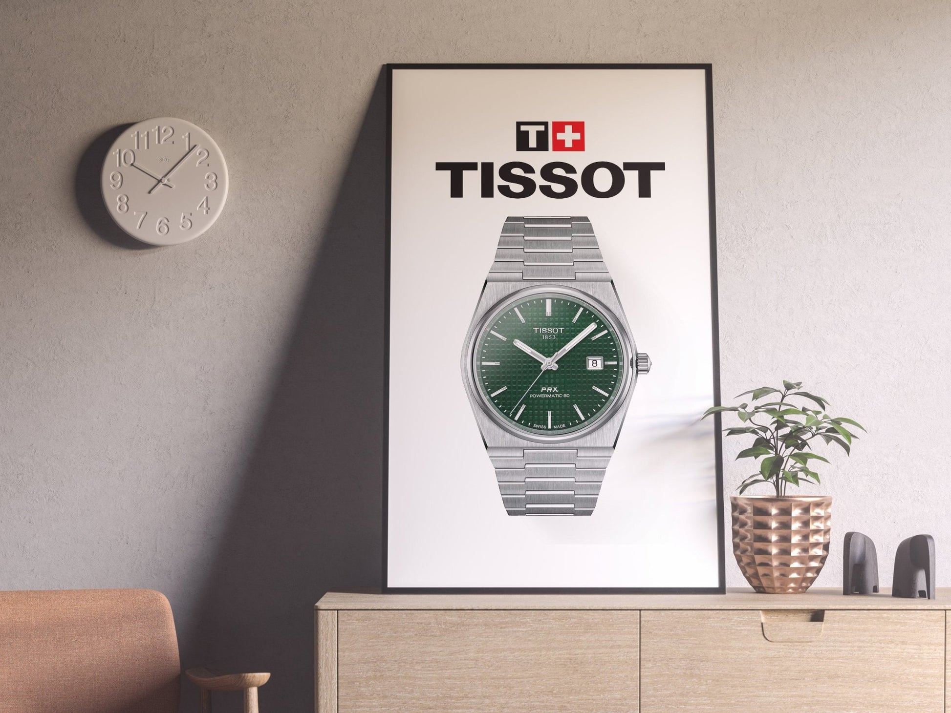 Tissot PRX Green Dial Watch Poster - M & SON