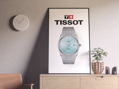 Tissot PRX Light Blue Dial Watch Poster - M & SON