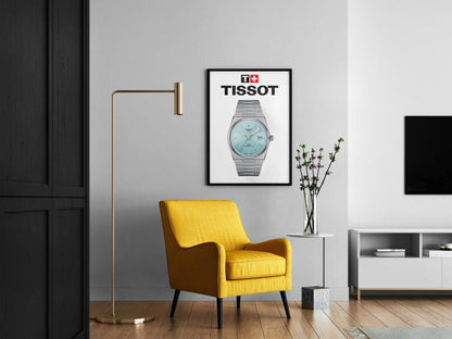Tissot PRX Light Blue Dial Watch Poster - M & SON