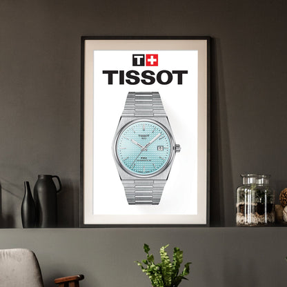 Tissot PRX Light Blue Dial Watch Poster - M & SON