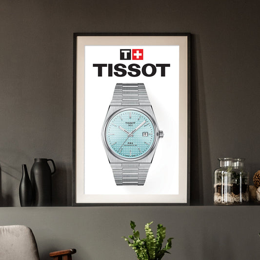 Tissot PRX Light Blue Dial Watch Poster - M & SON