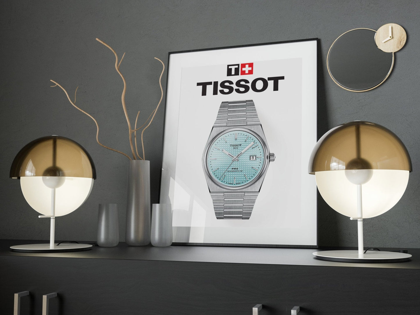 Tissot PRX Light Blue Dial Watch Poster - M & SON